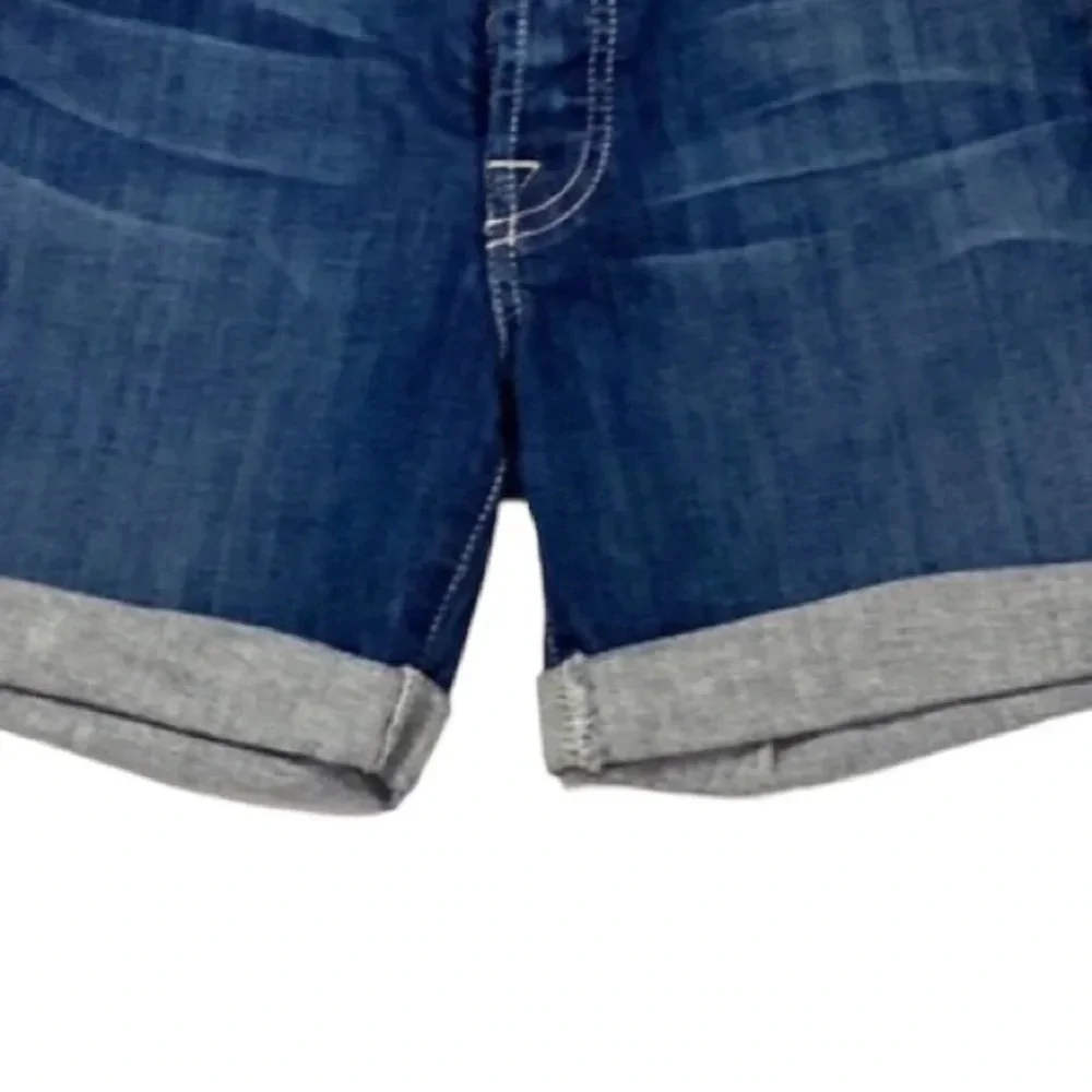 7 For All Mankind Blue Button Fly Cuffed Jeans Size 24
